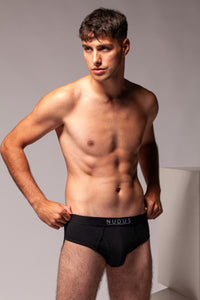 NUDUS Men's Bamboo Briefs - Fly Opening - Pack of 4 - Gift Box