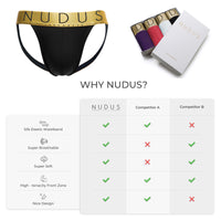 NUDUS Men's Cotton Jockstraps - Pack of 4 - Gift Box