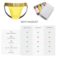 NUDUS Men's Cotton Jockstraps - Pack of 4 - Gift Box