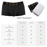 ALL BLACK NUDUS Men's Cotton Trunks - Pack of 4 - Gift Box