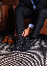 NUDUS Men’s Cotton Polka Dot Dress Socks 5-Pair Gift Box