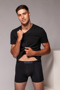 NUDUS Men's Bamboo Boxer Briefs - Fly Opening - Pack of 4 - Gift Box