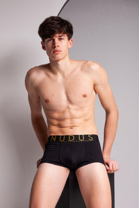 ALL BLACK NUDUS Men's Cotton Trunks - Pack of 4 - Gift Box