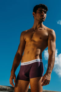 White, Turquoise, Purple and Black NUDUS Men's Bamboo Trunks - Fly Opening - Pack of 4 - Gift Box