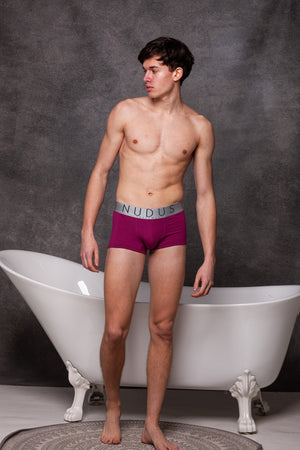 White, Gray, Purple, Black NUDUS Men's Cotton Trunks - Pack of 4 - Gift Box