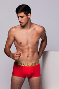 White, Red, Blue, and Black NUDUS Men's Bamboo Trunks - Double Pouch - Pack of 4 - Gift Box