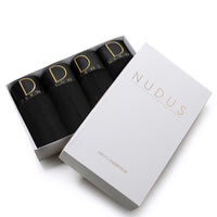 ALL BLACK NUDUS Men's Cotton Trunks - Pack of 4 - Gift Box