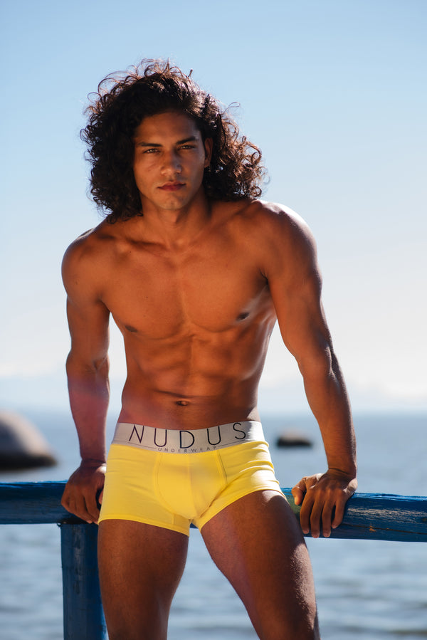 Yellow, Blue, Pink, and Red NUDUS Men's Cotton Trunks - Pack of 4 - Gift Box
