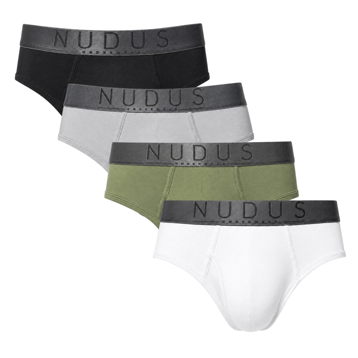 NUDUS Men's Modal Briefs - Fly Opening - Pack of 4 - Gift Box