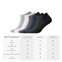 NUDUS Men’s Bamboo Ankle Socks 5-Pair Gift Box