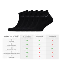 NUDUS Men’s Super Soft Bamboo Ankle Socks 5-Pair Gift Box