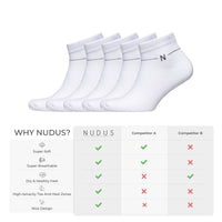 NUDUS Men’s Super Soft Bamboo Ankle Socks 5-Pair Gift Box