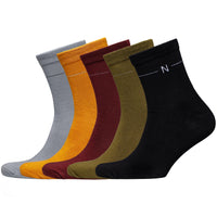 NUDUS Men’s Super Soft Bamboo Quarter Socks 5-Pair Gift Box