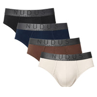 NUDUS Men's Modal Briefs - Fly Opening - Pack of 4 - Gift Box