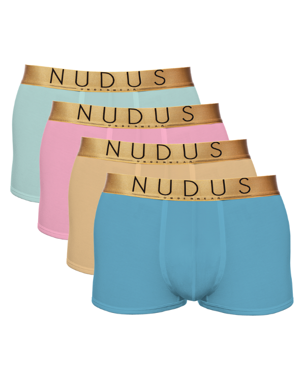 NUDUS Men's Bamboo Trunks - Double Pouch - Pack of 4 - Gift Box