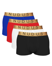 NUDUS Men's Bamboo Trunks - Double Pouch - Pack of 4 - Gift Box