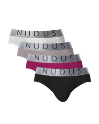 NUDUS Men's Cotton Briefs - Pack of 4 - Gift Box