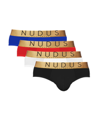 NUDUS Men's Bamboo Briefs - Double Pouch - Pack of 4 - Gift Box