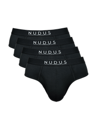 NUDUS Men's Bamboo Briefs - Fly Opening - Pack of 4 - Gift Box