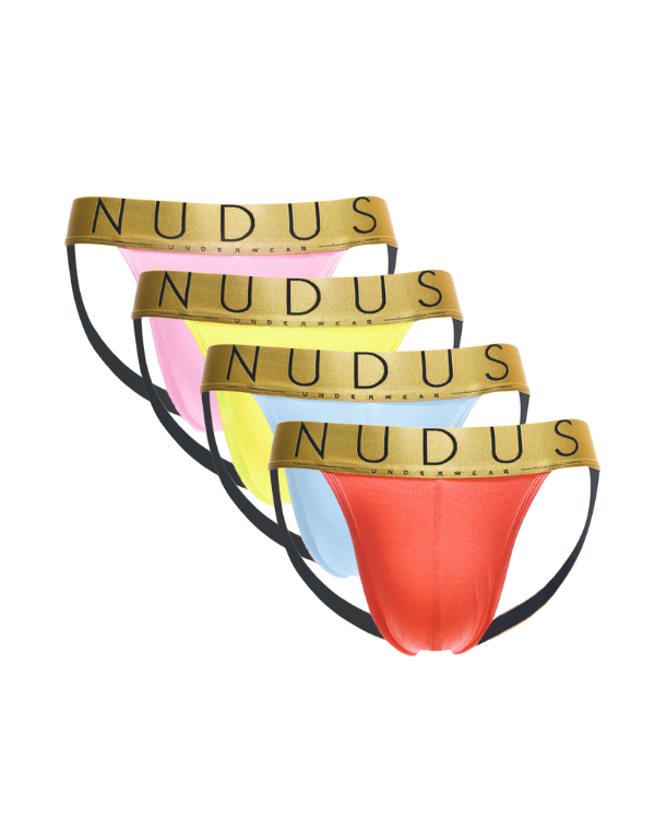 NUDUS Men's Cotton Jockstraps - Pack of 4 - Gift Box