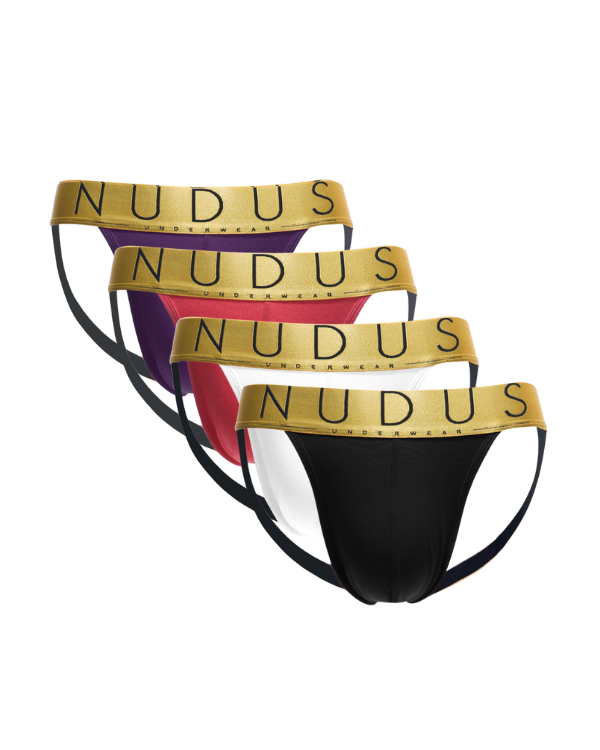 NUDUS Men's Cotton Jockstraps - Pack of 4 - Gift Box