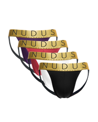 NUDUS Men's Cotton Jockstraps - Pack of 4 - Gift Box