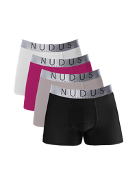 NUDUS Men's Cotton Boxer Briefs - Pack of 4 - Gift Box