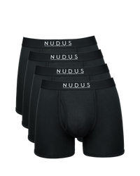 NUDUS Men's Bamboo Boxer Briefs - Fly Opening - Pack of 4 - Gift Box