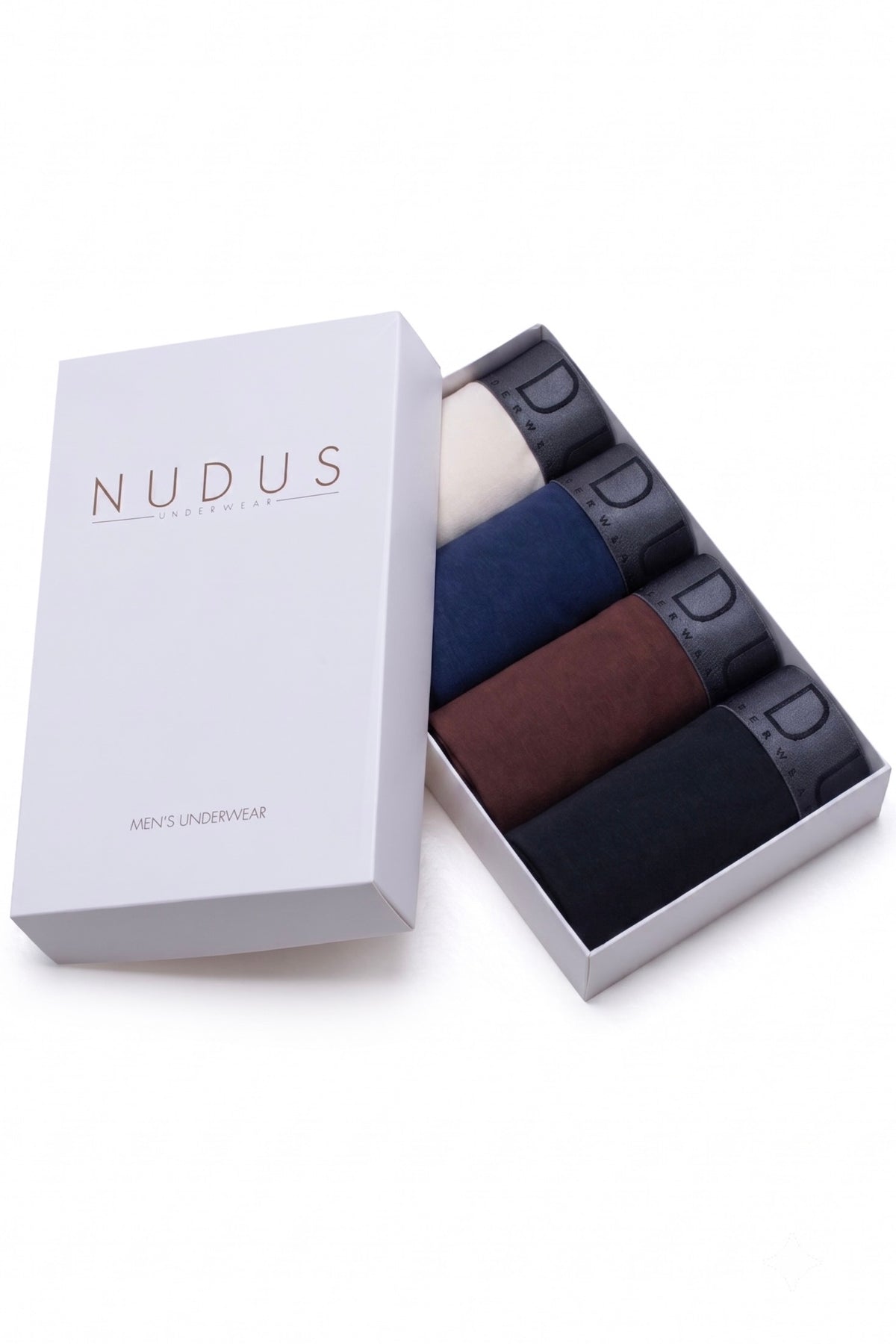 NUDUS Men's Modal Briefs - Fly Opening - Pack of 4 - Gift Box