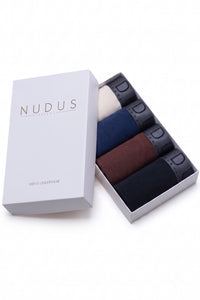 NUDUS Men's Modal Briefs - Fly Opening - Pack of 4 - Gift Box