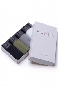 NUDUS Men's Modal Briefs - Fly Opening - Pack of 4 - Gift Box