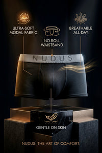 NUDUS Men's Modal Trunks - Fly Opening - Pack of 4 - Gift Box