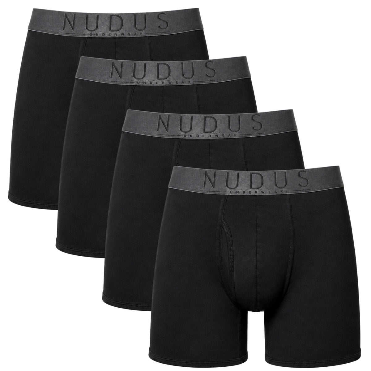 NUDUS Men's Modal Boxers - Fly Opening - Pack of 4 - Gift Box
