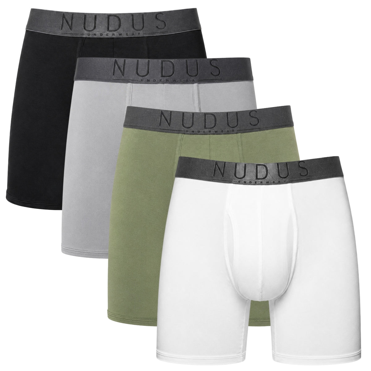 NUDUS Men's Modal Boxers - Fly Opening - Pack of 4 - Gift Box