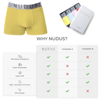 NUDUS Men's Cotton Boxer Briefs - Pack of 4 - Gift Box