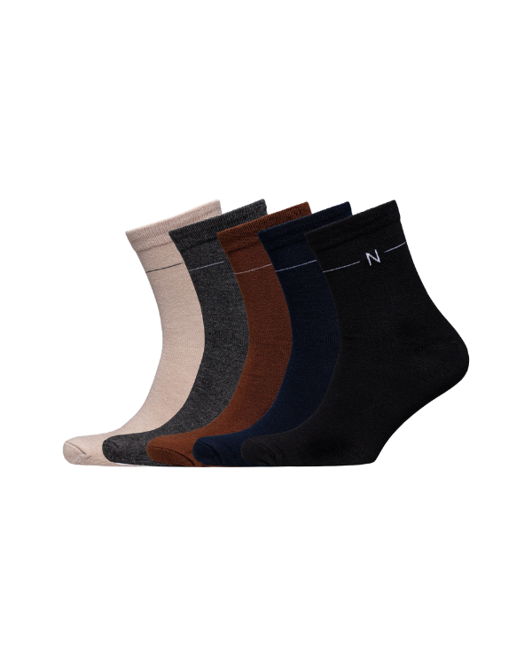 NUDUS Men’s Super Soft Bamboo Quarter Socks 5-Pair Gift Box