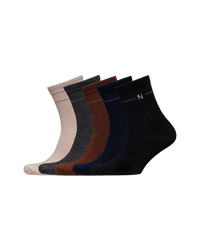 NUDUS Men’s Super Soft Bamboo Quarter Socks 5-Pair Gift Box