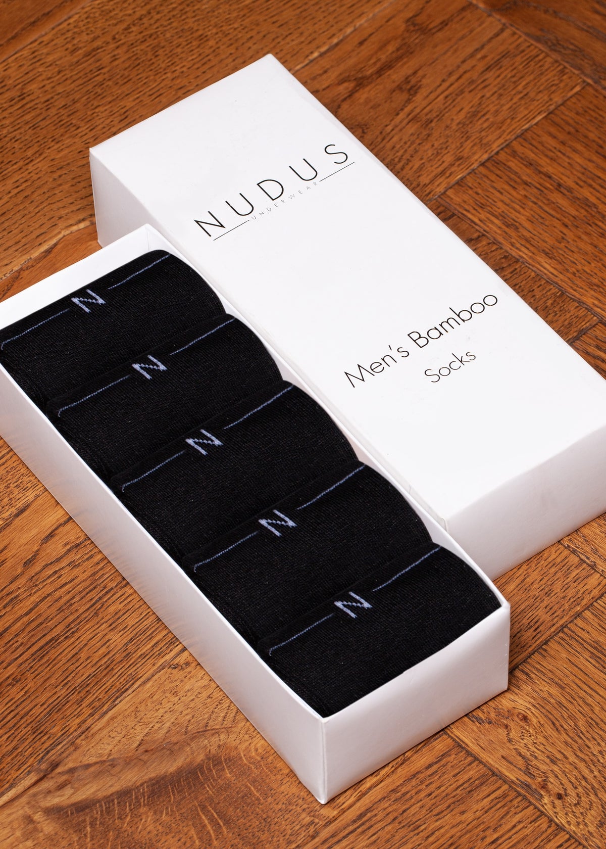 NUDUS Men’s Super Soft Bamboo Dress Socks 5-Pair Gift Box