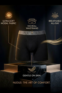 NUDUS Men's Modal Boxers - Fly Opening - Pack of 4 - Gift Box