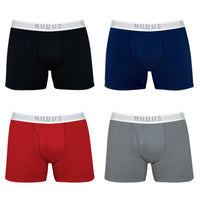 NUDUS Men's Bamboo Boxer Briefs - Fly Opening - Pack of 4 - Gift Box