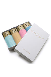 NUDUS Men's Bamboo Trunks - Double Pouch - Pack of 4 - Gift Box