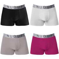 NUDUS Men's Cotton Boxer Briefs - Pack of 4 - Gift Box