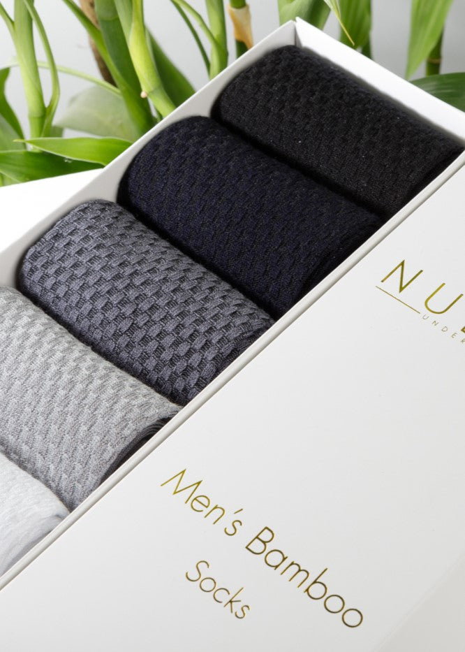 NUDUS Men’s Bamboo Dress Socks 5-Pair Gift Box