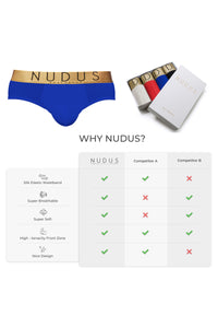 NUDUS Men's Bamboo Briefs - Double Pouch - Pack of 4 - Gift Box