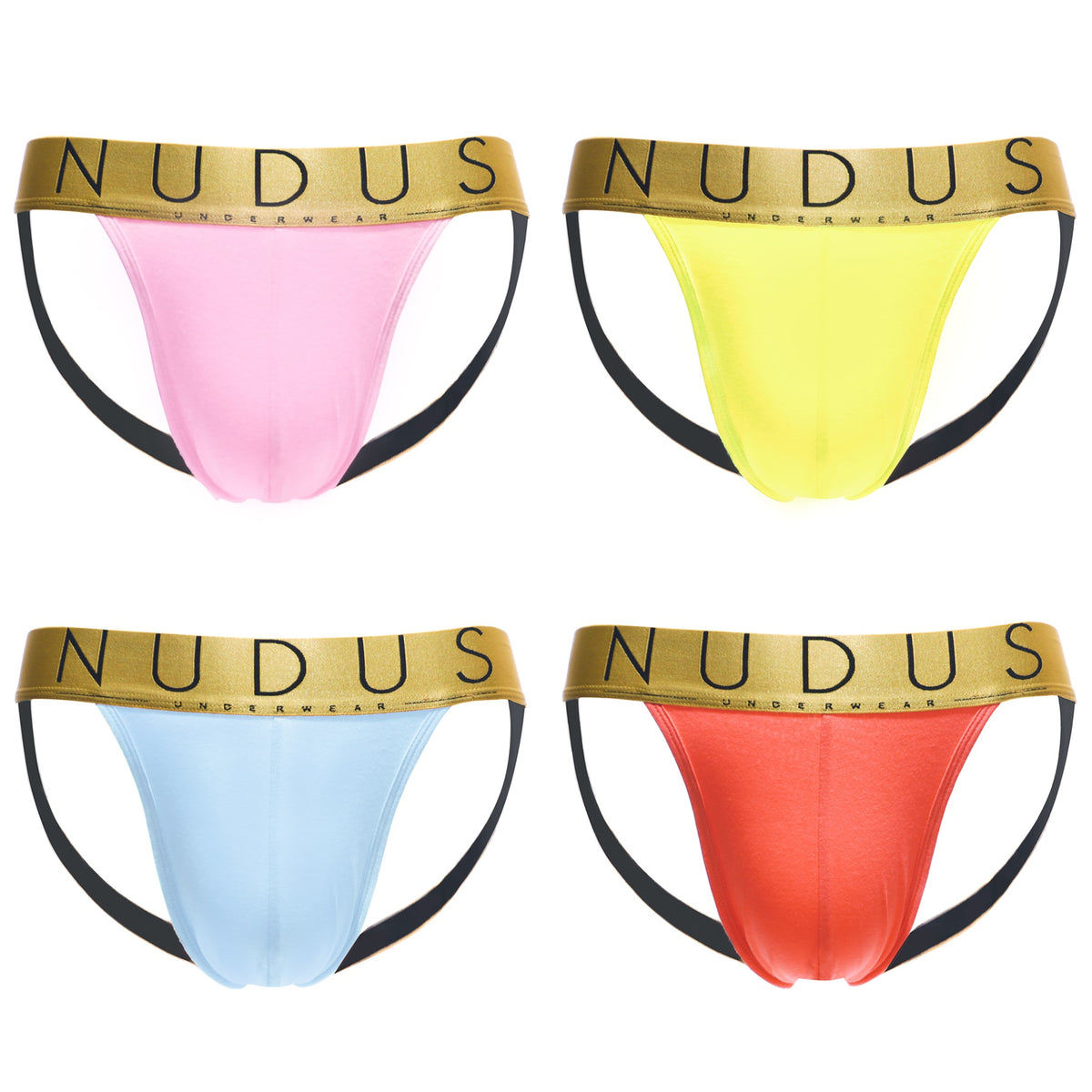 NUDUS Men's Cotton Jockstraps - Pack of 4 - Gift Box