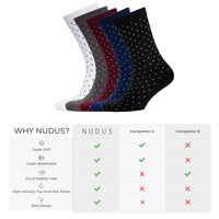 NUDUS Men’s Cotton Polka Dot Dress Socks 5-Pair Gift Box