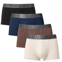 NUDUS Men's Modal Trunks - Fly Opening - Pack of 4 - Gift Box