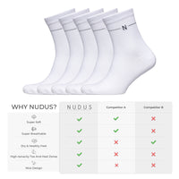 NUDUS Men’s Super Soft Bamboo Quarter Socks 5-Pair Gift Box